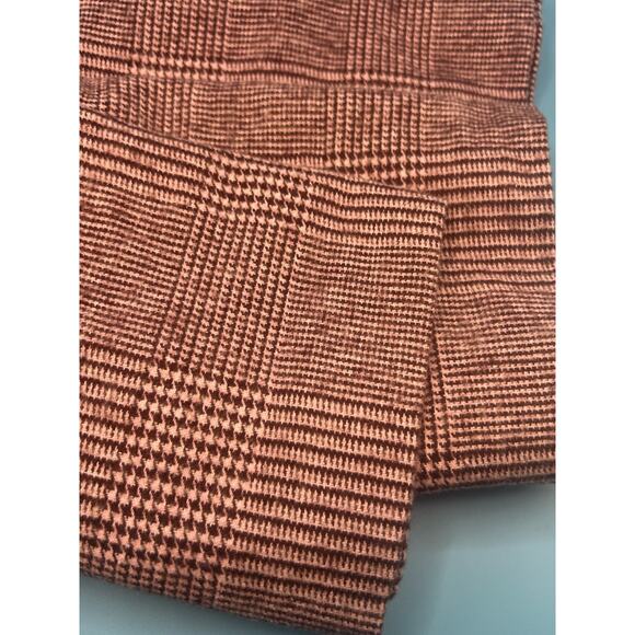 Houndstooth Burgundy Cotton Blend Wrap Around Womens Scarf 70”x32” Cozy - Picture 2 of 5